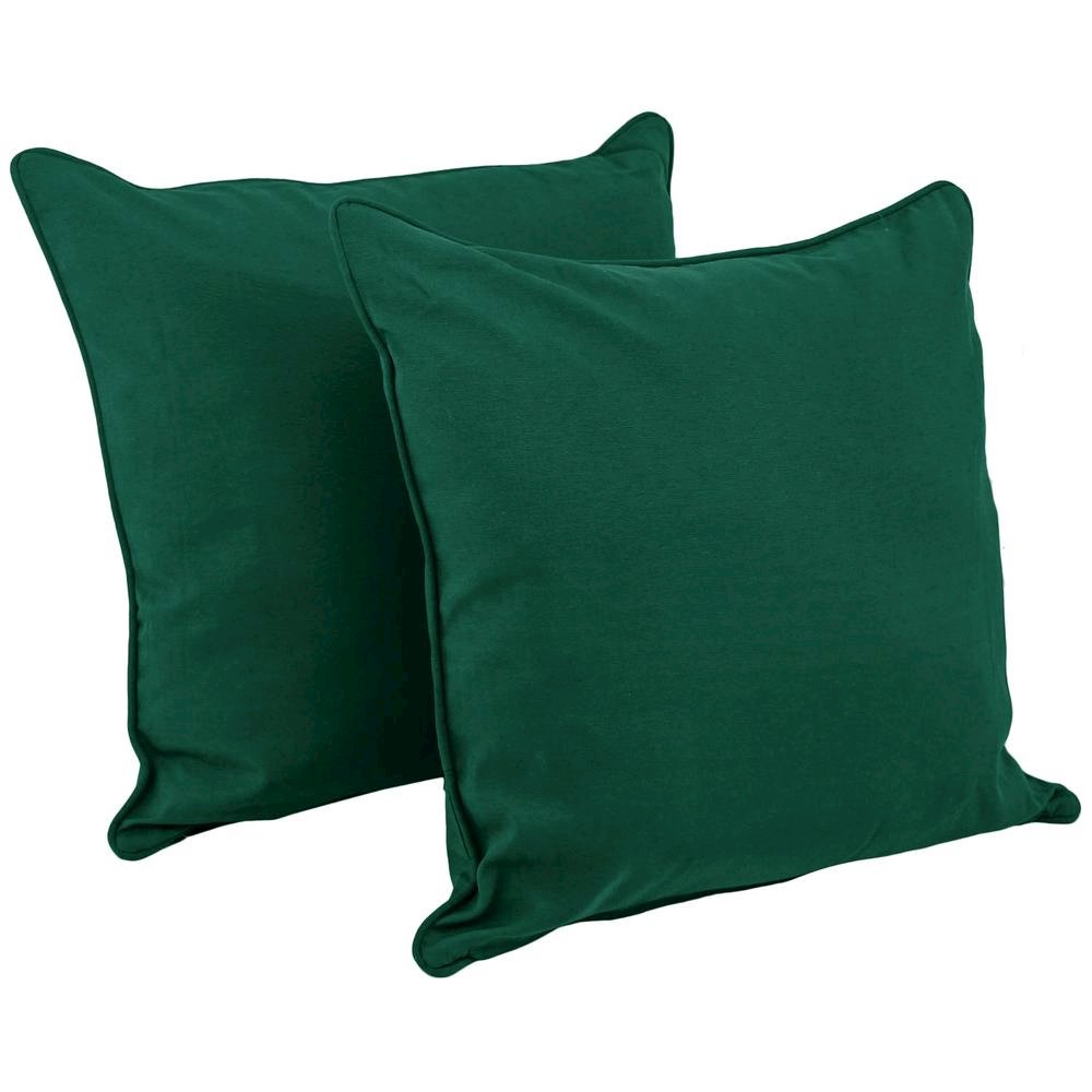 25-inch Double-corded Solid Twill Square Floor Pillows with Inserts (Set of 2). Picture 1