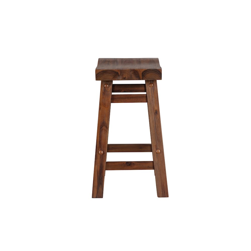 Sonoma Backless Saddle Dining Height Stools - Chestnut Wire-Brush - Set of 2. Picture 4
