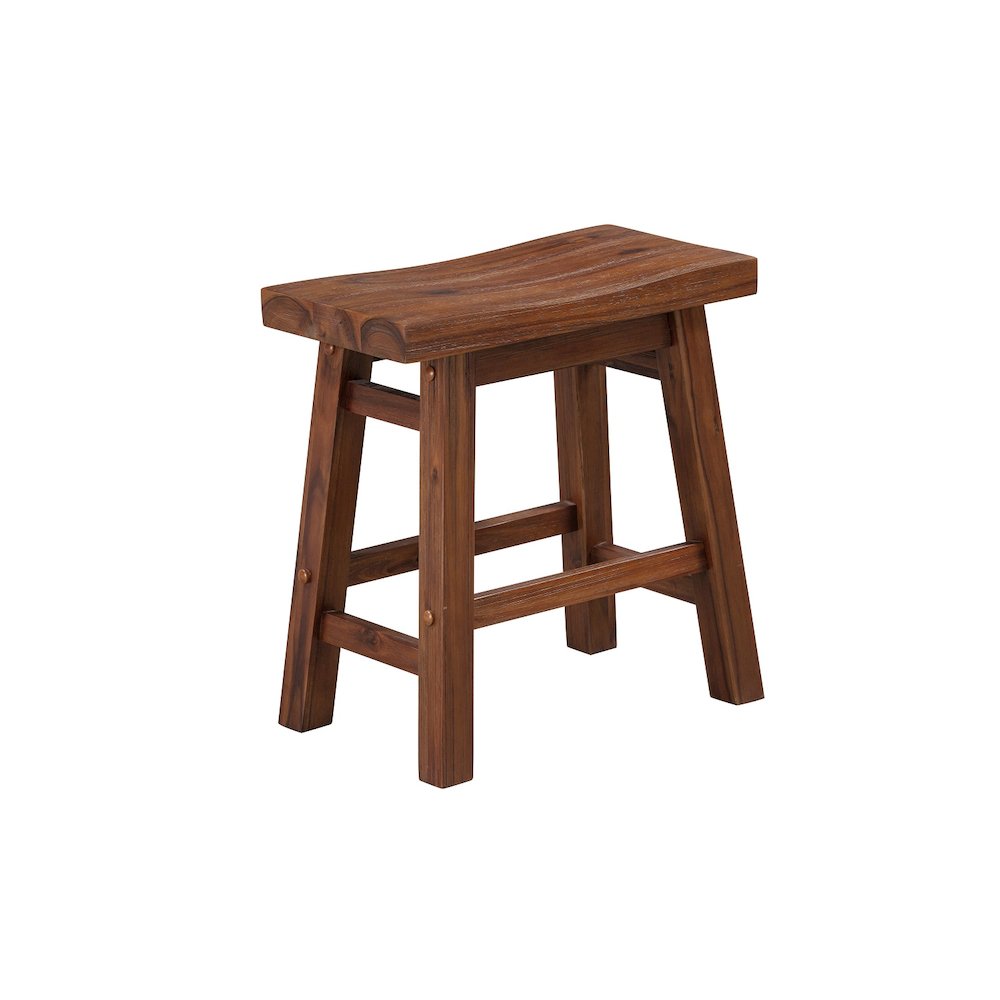 Sonoma Backless Saddle Dining Height Stools - Chestnut Wire-Brush - Set of 2. Picture 1