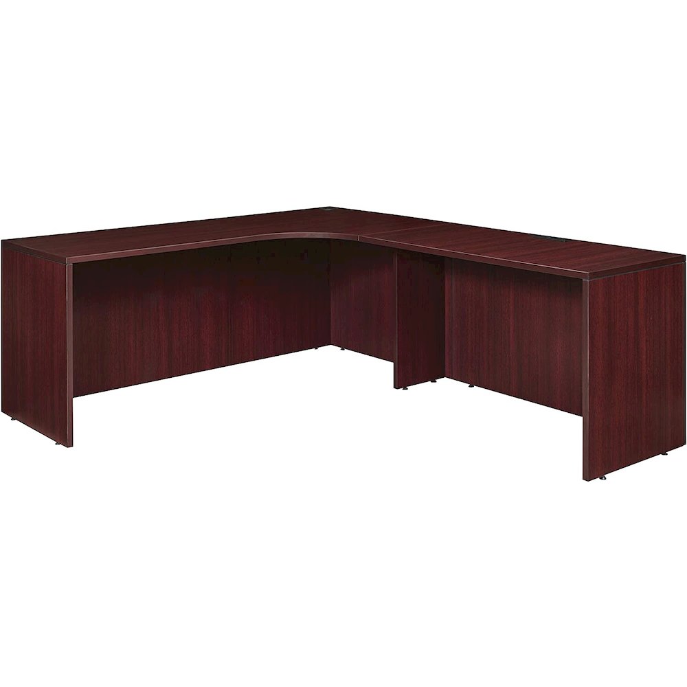 Legacy 71" Right Corner Credenza Shell with 47" Return Shell- Mahogany. Picture 1