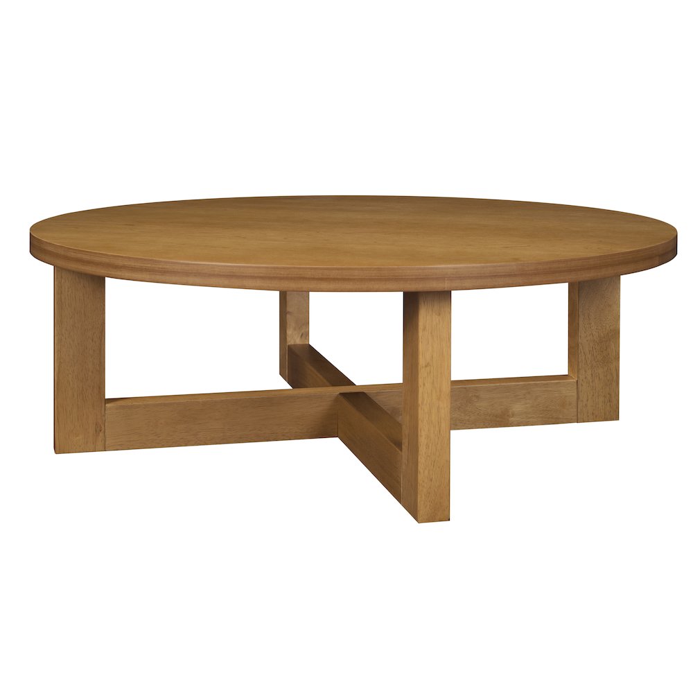 Chloe 37" Round Coffee Table- Medium Oak. Picture 1