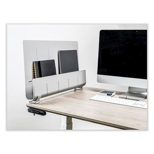 Deflecto Standing Desk Privacy Panel Organizer - 16.4" Height x 24" Width x 2.7" Depth - Gray - Acrylonitrile Butadiene Styrene (ABS) - 1 Each. Picture 4
