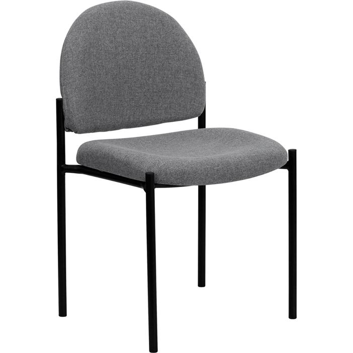 Comfort Gray Fabric Stackable Steel Side Reception Chair. The main picture.