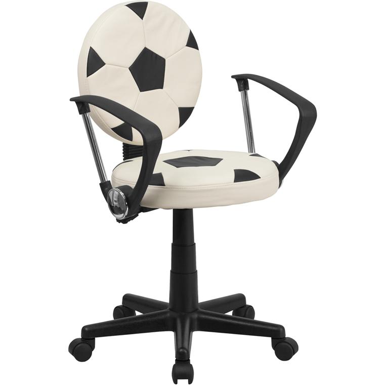 Soccer Swivel Task Office Chair with Arms. Picture 1