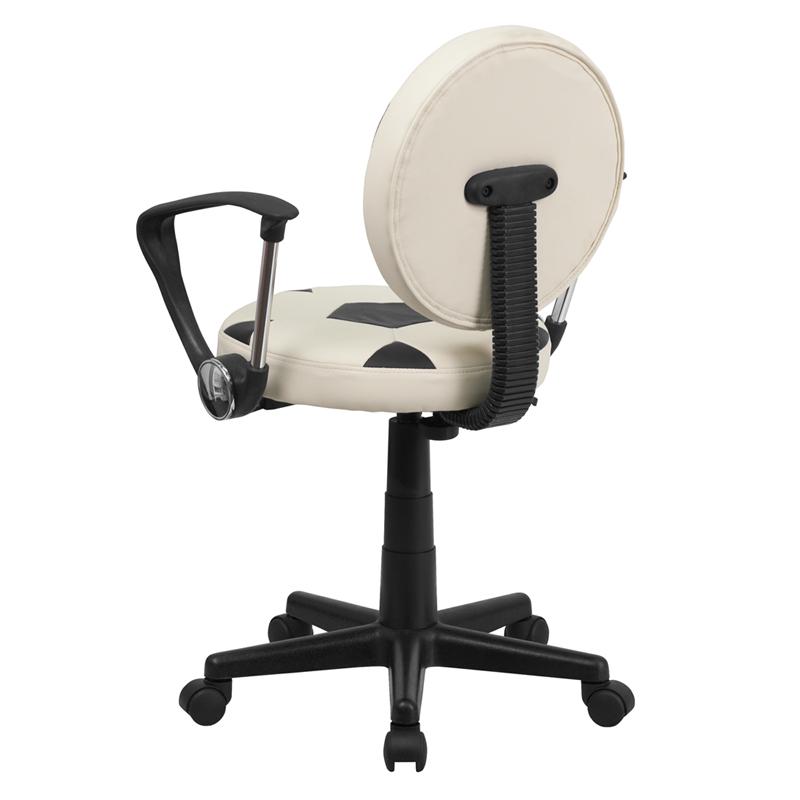 Soccer Swivel Task Office Chair with Arms. Picture 3