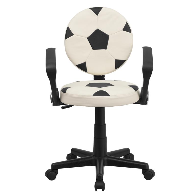 Soccer Swivel Task Office Chair with Arms. Picture 4