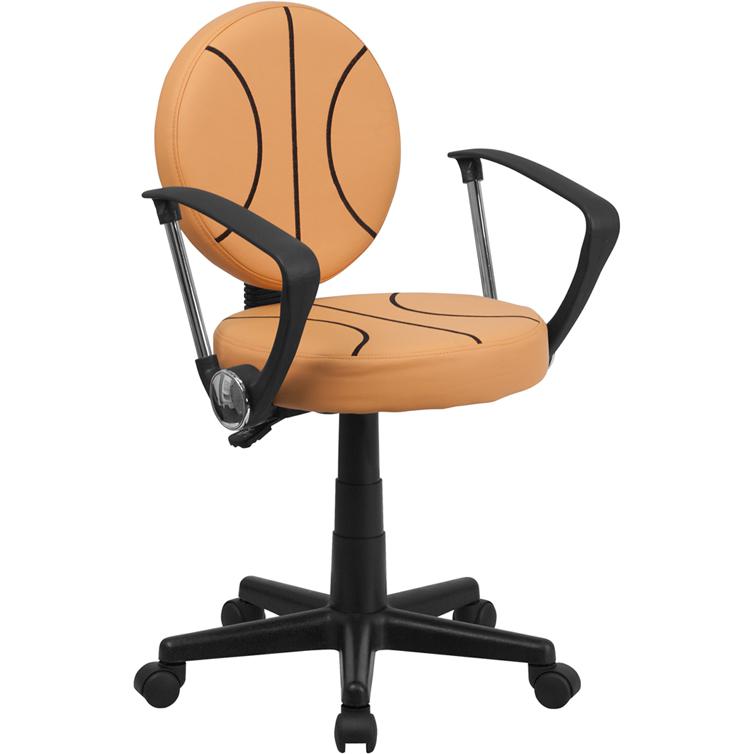 Basketball Swivel Task Office Chair with Arms. Picture 1