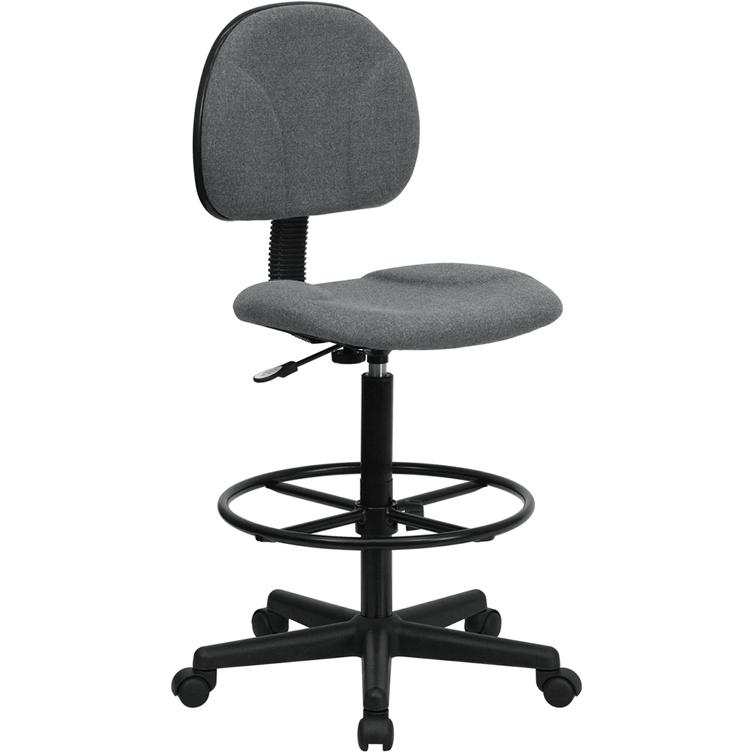 Gray Fabric Drafting Chair (Cylinders: 22.5''-27''H or 26''-30.5''H). Picture 1