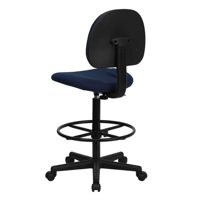 Navy Blue Fabric Drafting Chair (Cylinders: 22.5''-27''H or 26''-30.5''H). Picture 3