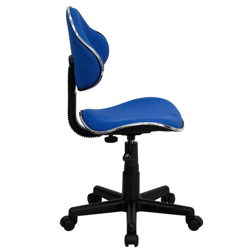 Blue Fabric Swivel Ergonomic Task Office Chair. Picture 2