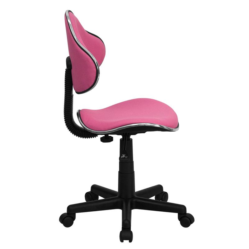 Pink Fabric Swivel Ergonomic Task Office Chair. Picture 2