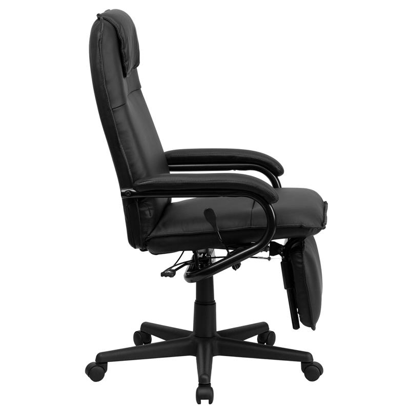 High Back Black LeatherSoft Executive Reclining Ergonomic Swivel Office Chair with Arms. Picture 2