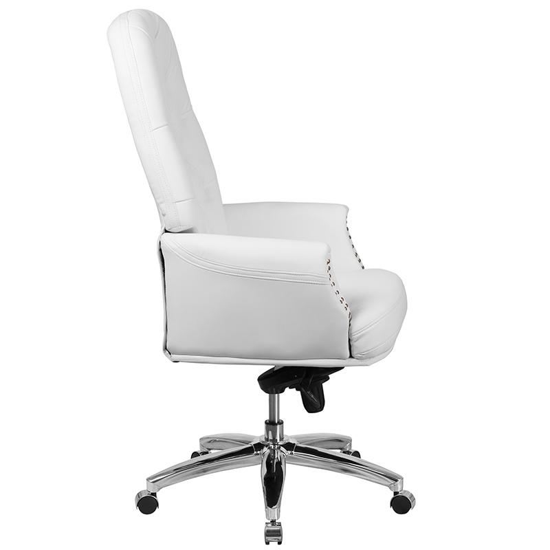 High Back White Multifunction Executive Swivel Ergonomic Office Chair with Arms. Picture 2