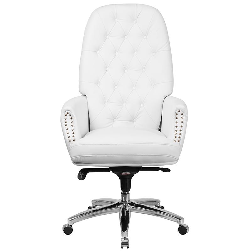 High Back White Multifunction Executive Swivel Ergonomic Office Chair with Arms. Picture 4