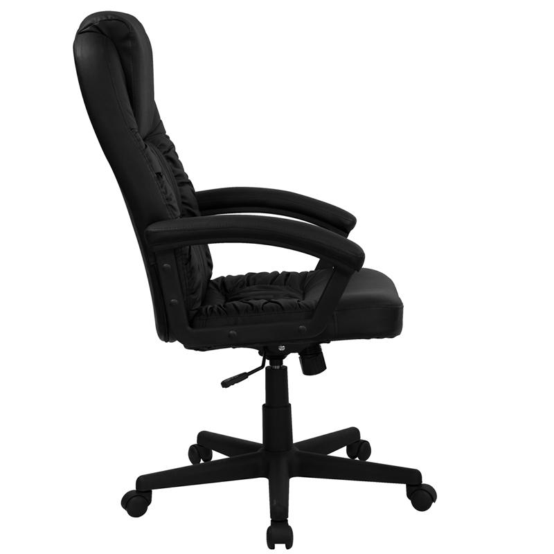 High Back Black LeatherSoft Executive Swivel Office Chair w/ Arms. Picture 2