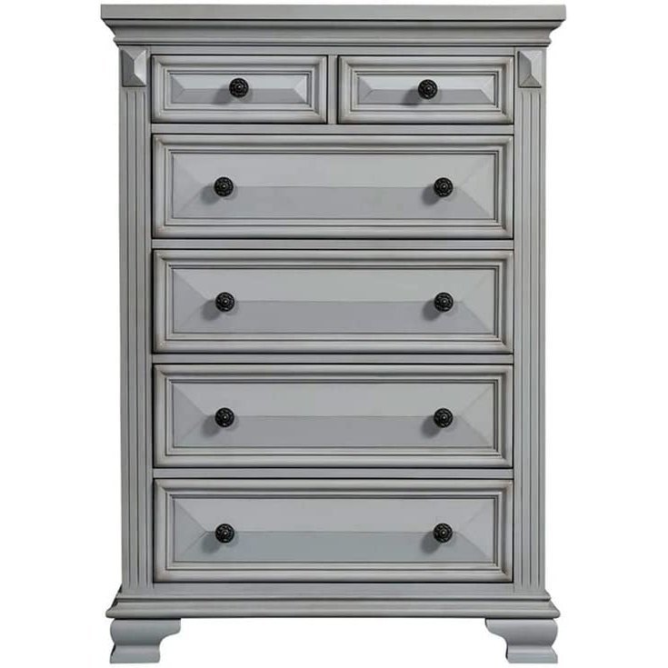 Picket House Furnishings Trent 6-Drawer Chest in Antique Grey. Picture 2