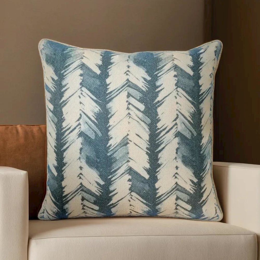 Eloa 20" Throw Pillow in Blue. Picture 6