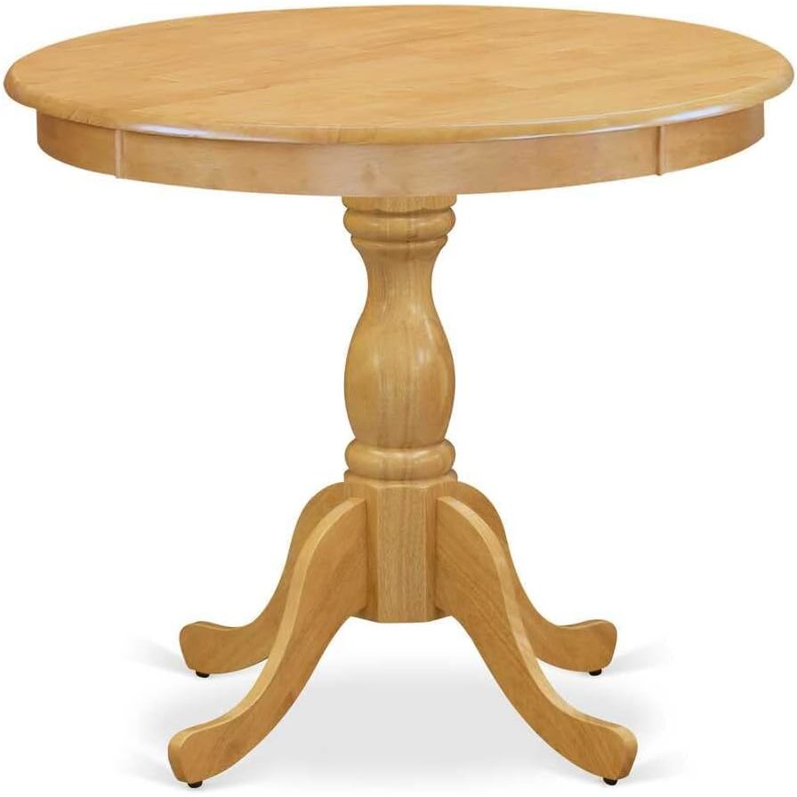 AMDL3-OAK-W - 3-Piece Dining Room Table Set- 2 Modern Dining Room Chair and Dining Table - Wooden Seat and Slatted Chair Back - Oak Finish. Picture 4