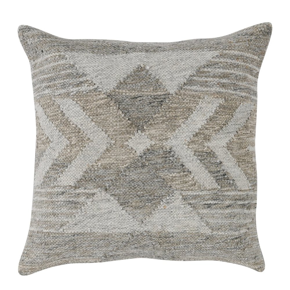 Nixie 22" Outdoor Throw Pillow in Gray by Kosas Home. Picture 1