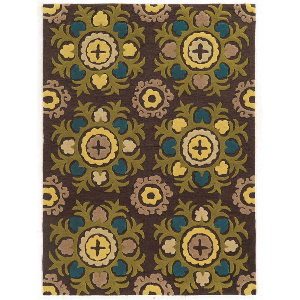 Trio Collection Chocolate Rug, Size 5 x 7. Picture 1