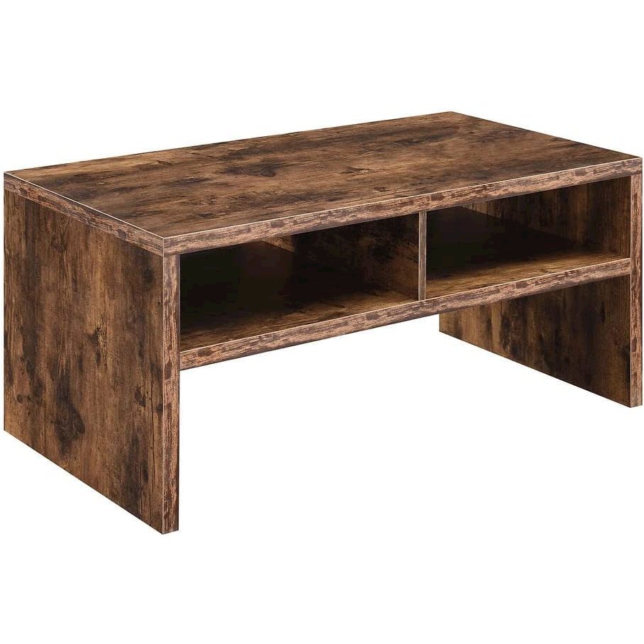 Northfield Admiral Deluxe Coffee Table with Shelves, Barnwood. Picture 1