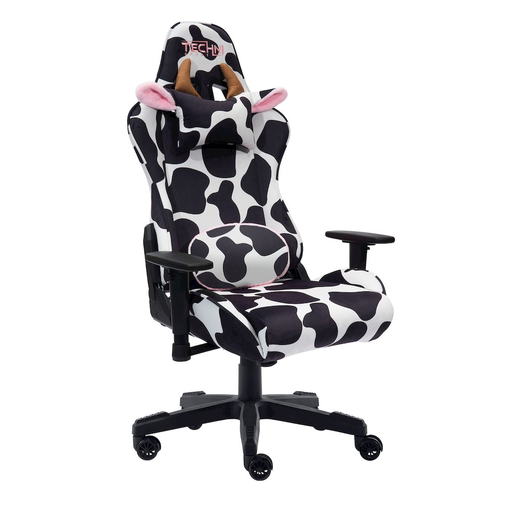 TS85 COW Print LUXX Series Gaming Chair. Picture 6