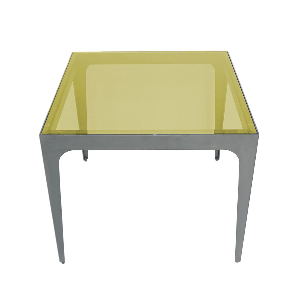 Dynasty End Table Yellow Glass top. Picture 1