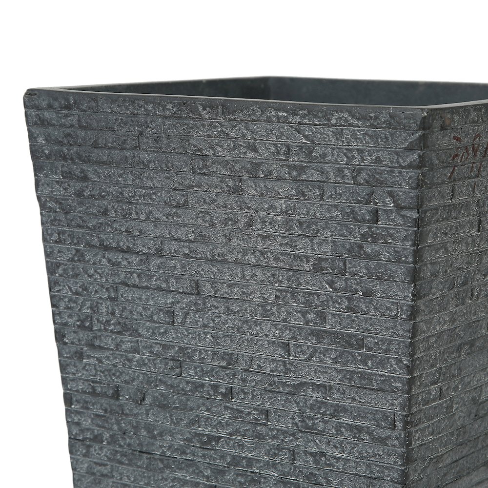 Gray MgO Textured Tall Angled Square Planter. Picture 5