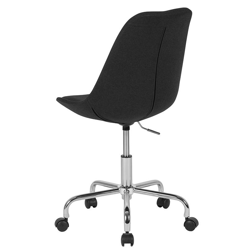 Aurora Series Mid-Back Black Fabric Task Office Chair with Pneumatic Lift and Chrome Base. Picture 3