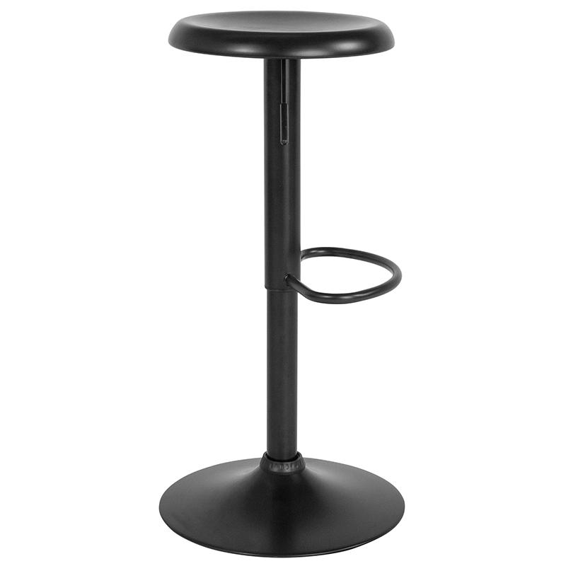 Adjustable Height Retro Barstool in Black Finish. Picture 2