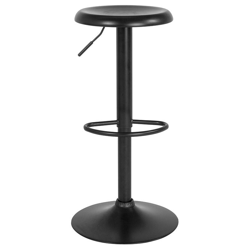 Adjustable Height Retro Barstool in Black Finish. Picture 4