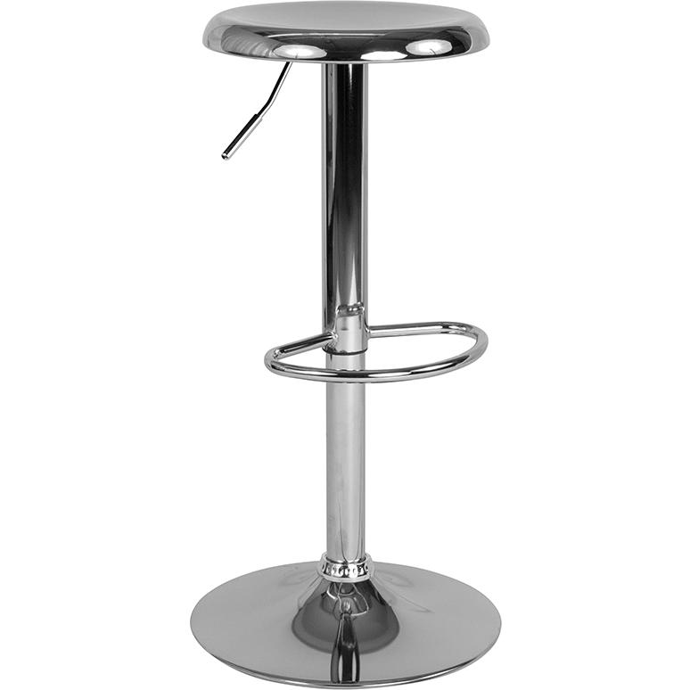 Madrid Series Adjustable Height Retro Barstool in Chrome Finish. The main picture.