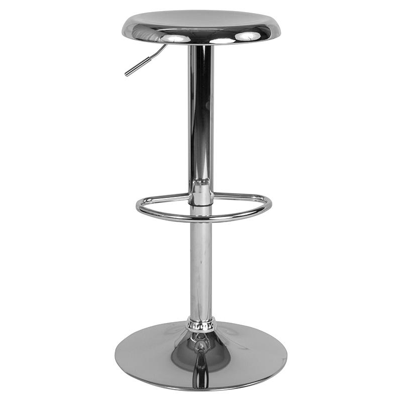 Madrid Series Adjustable Height Retro Barstool in Chrome Finish. Picture 4
