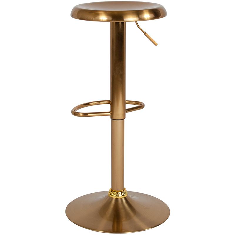 Adjustable Height Retro Barstool in Gold Finish. Picture 3