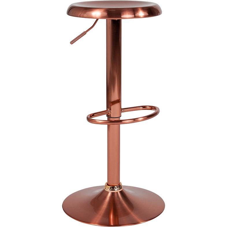 Madrid Series Adjustable Height Retro Barstool in Rose Gold Finish. Picture 1