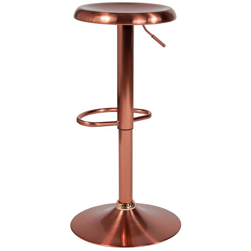 Madrid Series Adjustable Height Retro Barstool in Rose Gold Finish. Picture 3