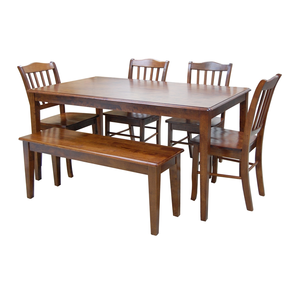 6pc Shaker Dining Set, Walnut. Picture 1