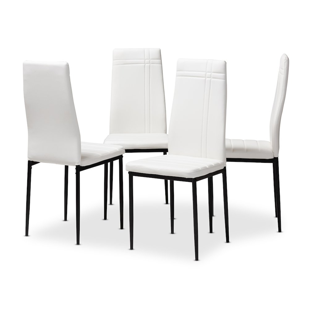 Matiese Modern and Contemporary White Faux Leather Upholstered Dining Chair (Set of 4). The main picture.
