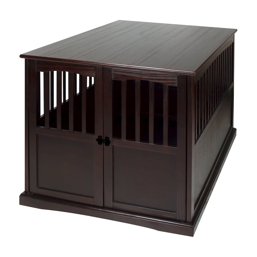 Wooden Extra Large Pet Crate Espresso End Table. Picture 1
