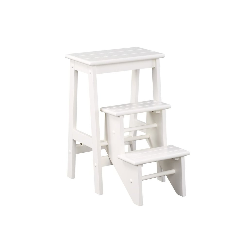 24" Step Stool, White. Picture 1