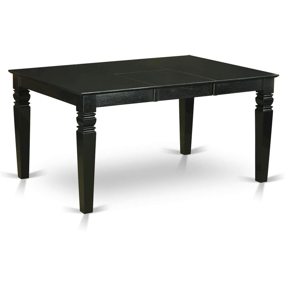 Weston  Rectangular  Dining  Table  with  18  in  butterfly  Leaf  in  Black. Picture 1