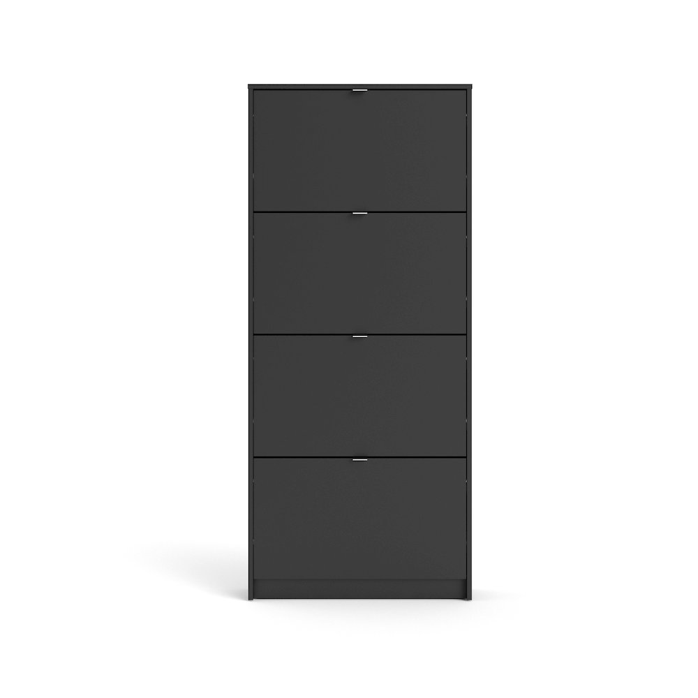 Bright 4 Drawer Shoe Cabinet  Black Matte. The main picture.