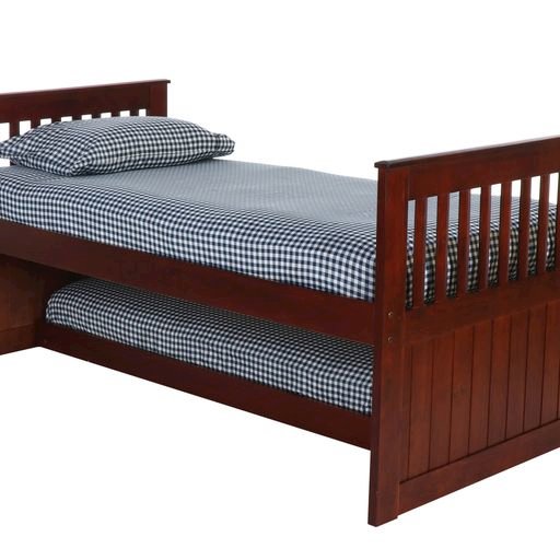 Twin Mission Rake Bed W/3 Drawer Elevation Kit And Twin Trundle. Picture 3