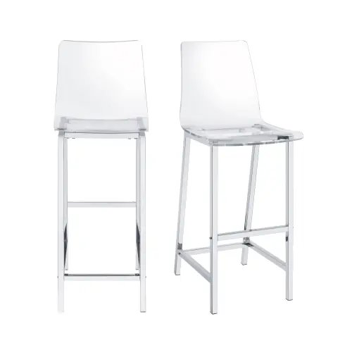 Picket House Furnishings Cova 30" Bar Stool Set in Clear. Picture 1