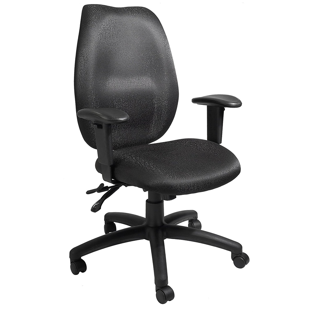 Boss Black High Back Task Chair W/ Seat Slider. Picture 1
