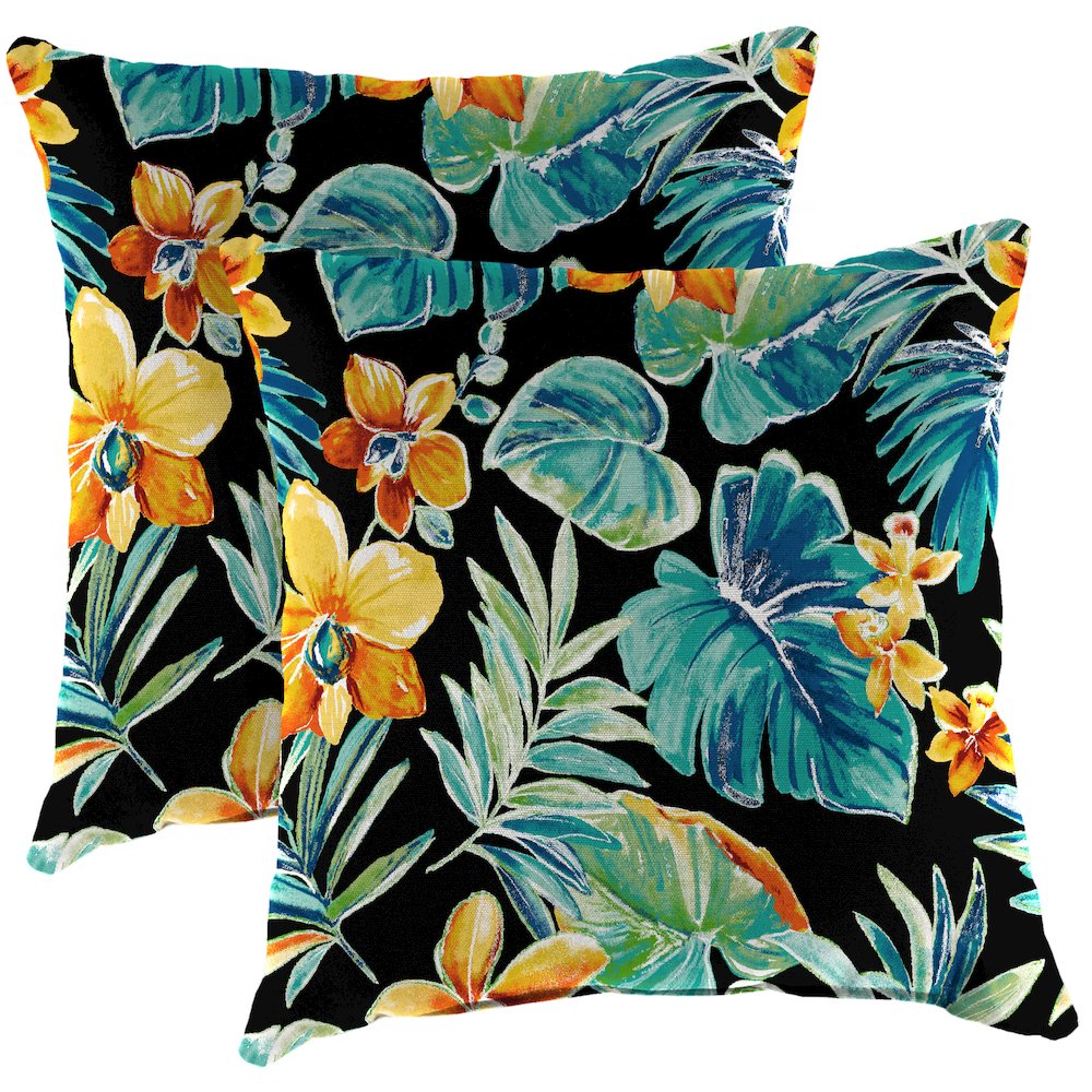 Set of two Outdoor Square Toss Pillows, Multi color. Picture 1