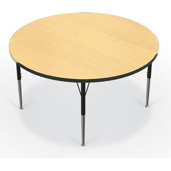 Activity Table - 48" Round - Fusion Maple Top Surface - Black Edgeband. Picture 1