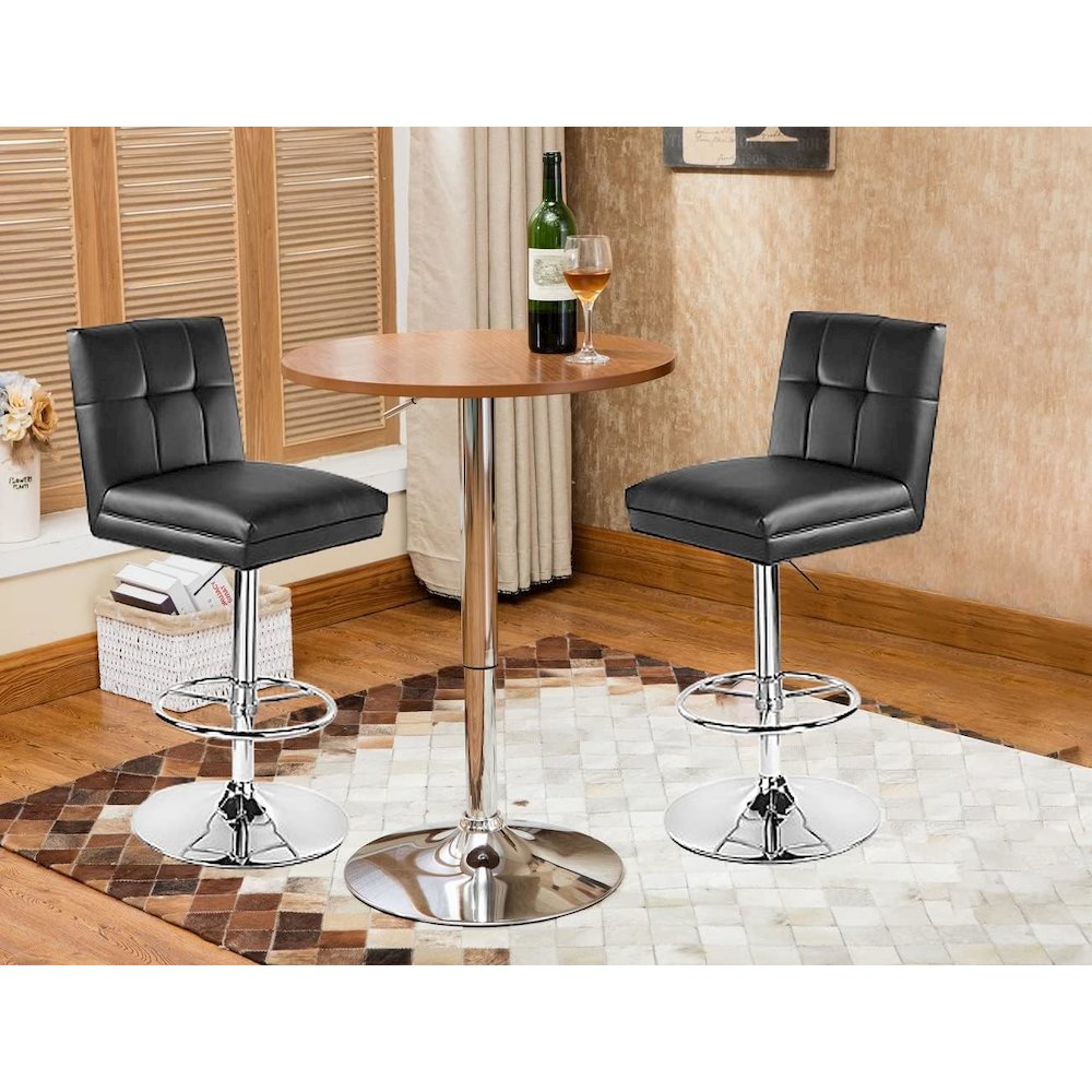 Sloan Adjustable Faux Leather Swivel Bar Stools - Set of 2. Picture 3