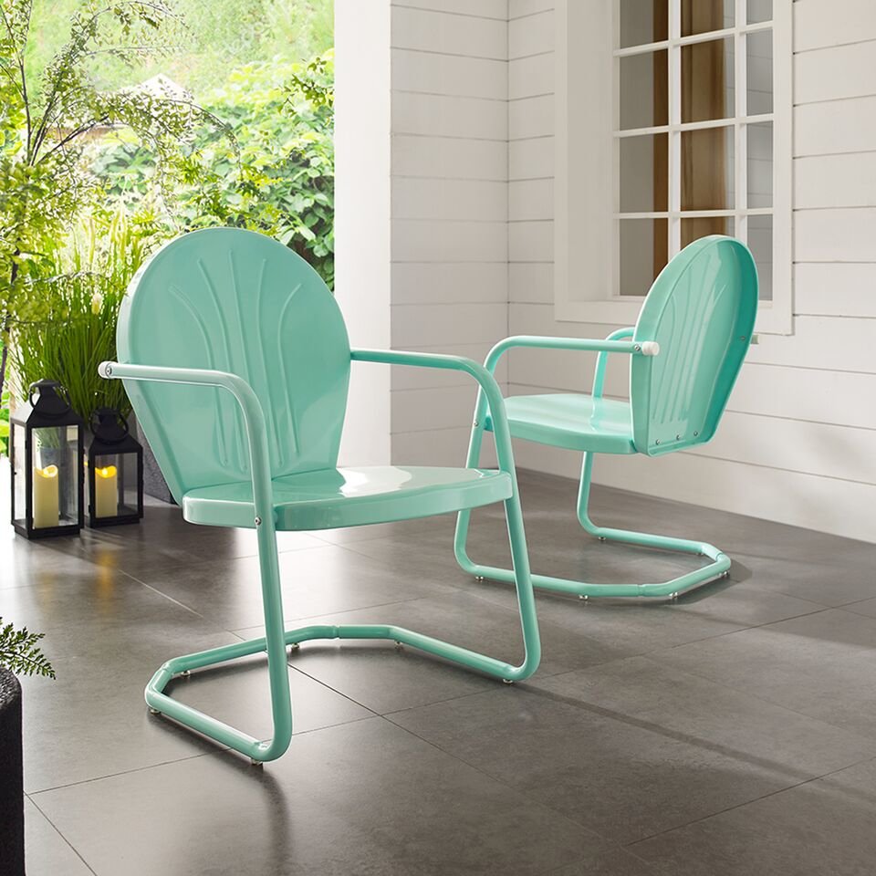 Griffith Outdoor Metal Armchair Aqua Gloss. Picture 15