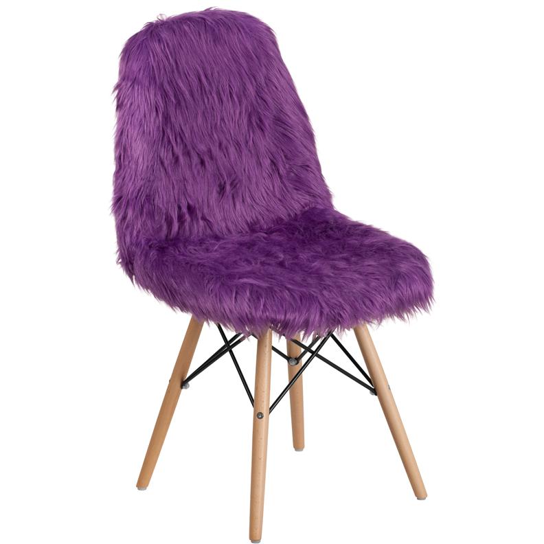 Shaggy Dog Purple Accent Chair. Picture 1